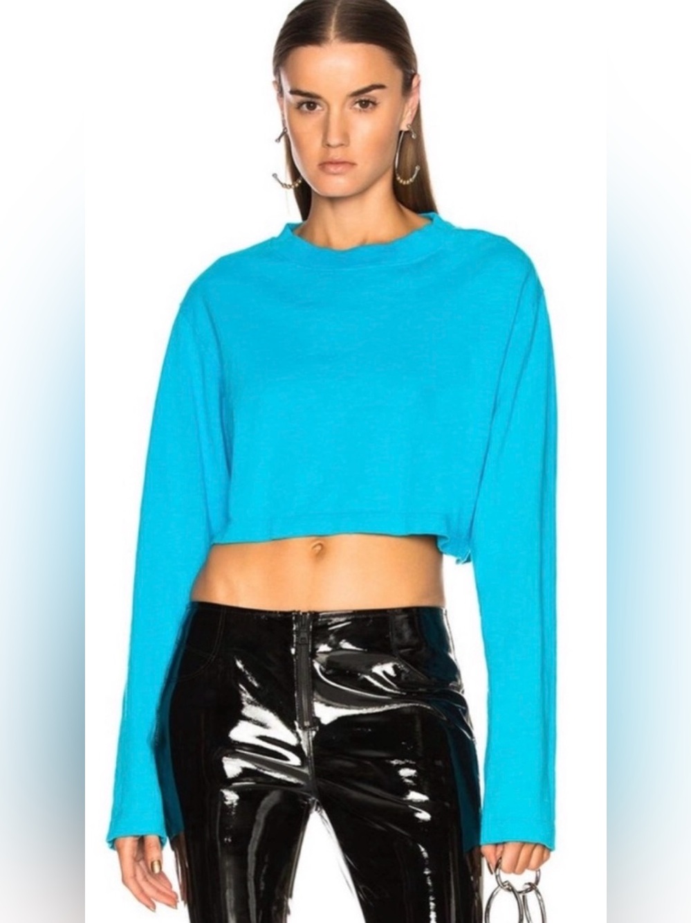 Cotton Citizen Tokyo Crop Top Long Sleeve Cotton Tee Shirt M